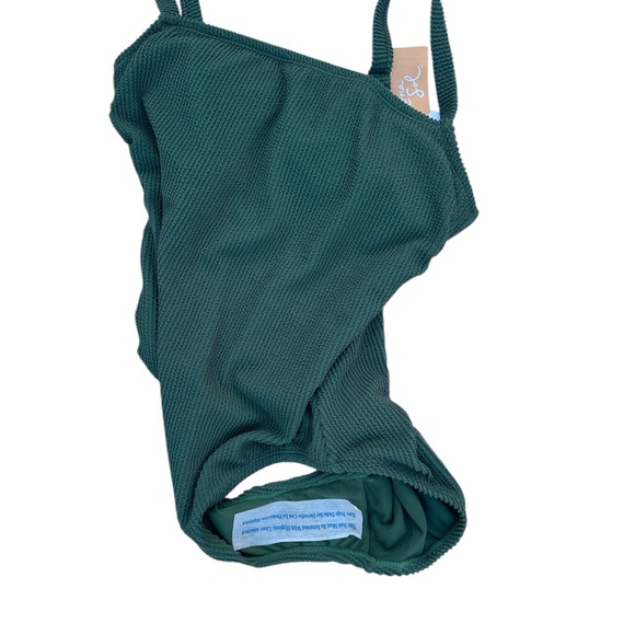 Kona Sol Emerald Green Textured One-Piece Swimsuit – NWT High Coverage (Size 16) - Picture 7 of 8